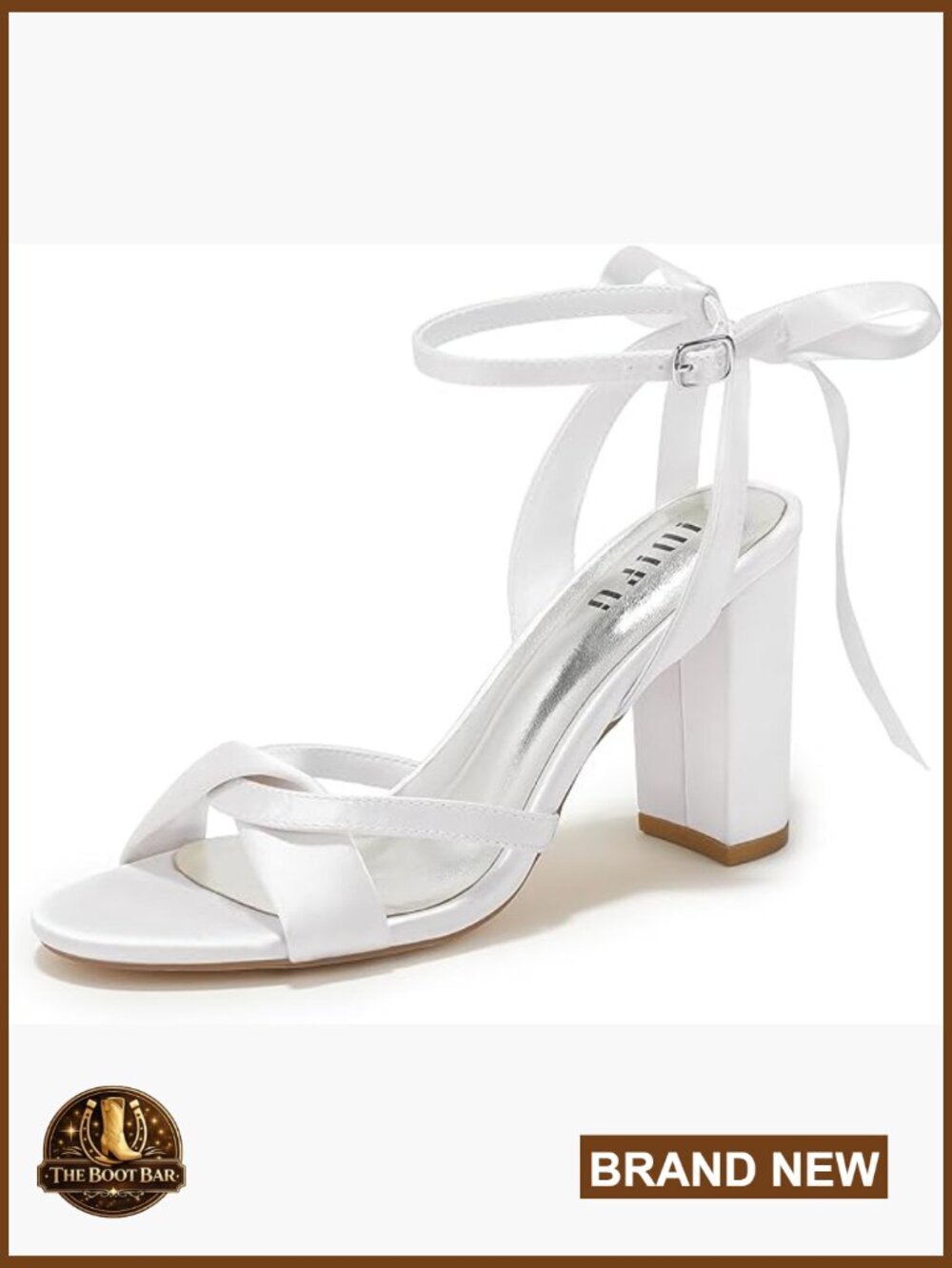 Bow Tie Heeled Sandals Chunky Block Heels Strappy Cross Strap Ankle Buckle